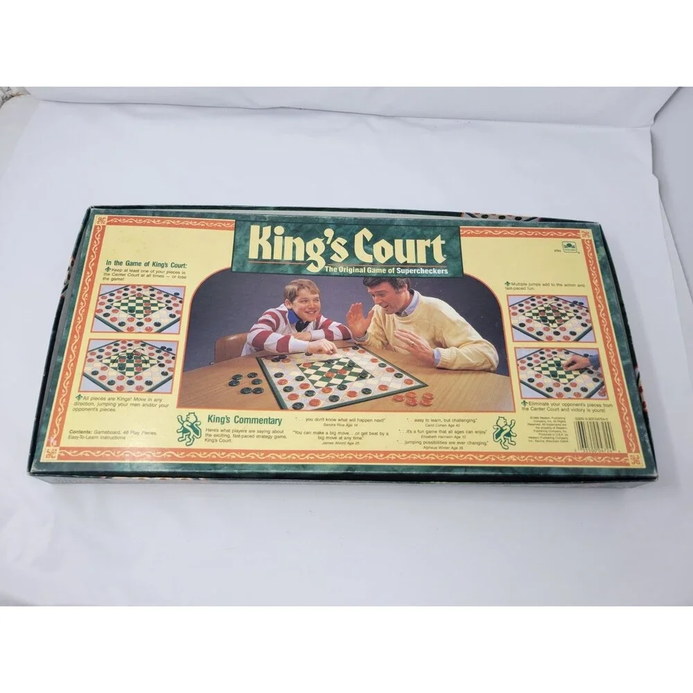 King's Court The Original Game of Super Checkers Golden Board Game 1989 Complete